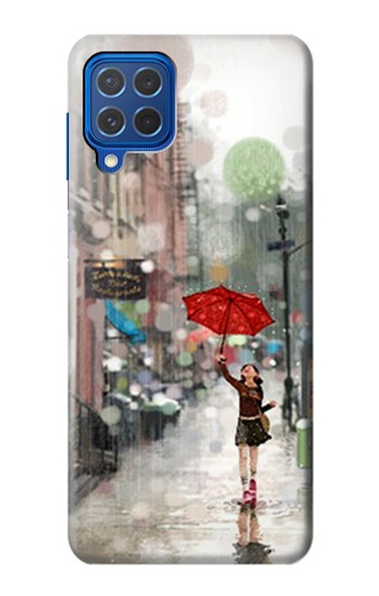 W0108 Girl in The Rain Hard Case and Leather Flip Case For Samsung Galaxy M62