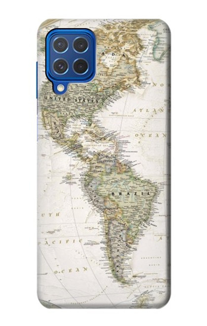 W0604 World Map Hard Case and Leather Flip Case For Samsung Galaxy M62