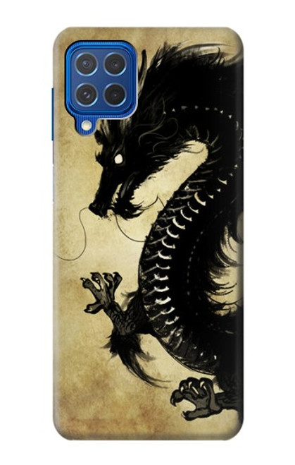 W1482 Black Dragon Painting Hard Case and Leather Flip Case For Samsung Galaxy M62