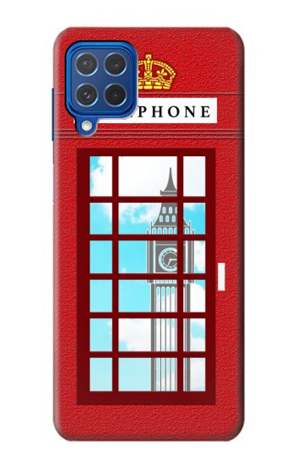 W2059 England British Telephone Box Minimalist Hard Case and Leather Flip Case For Samsung Galaxy M62