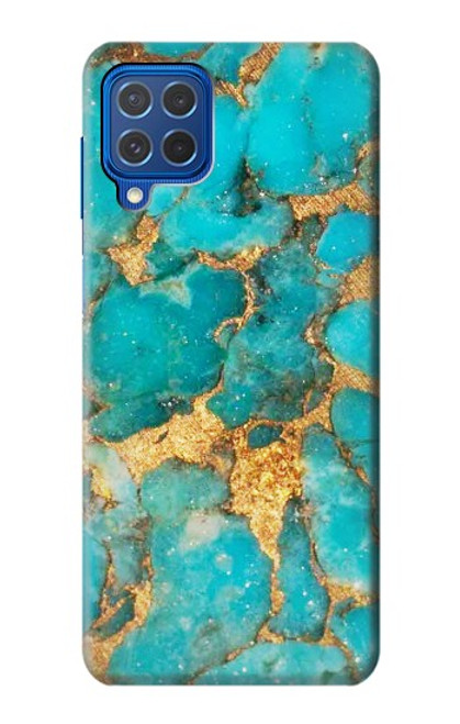 W2906 Aqua Turquoise Stone Hard Case and Leather Flip Case For Samsung Galaxy M62