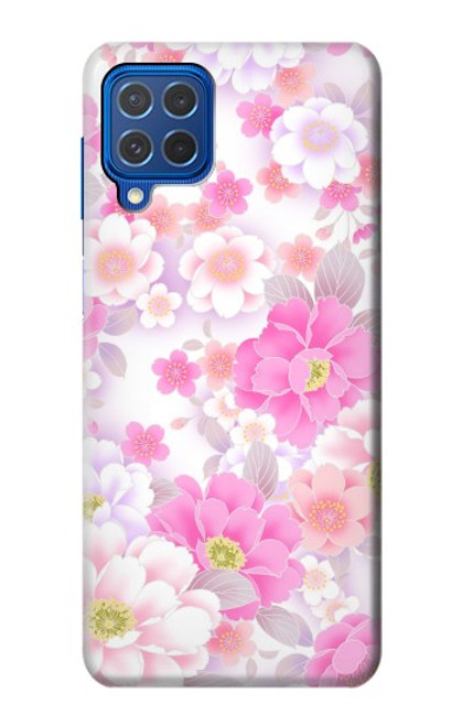 W3036 Pink Sweet Flower Flora Hard Case and Leather Flip Case For Samsung Galaxy M62