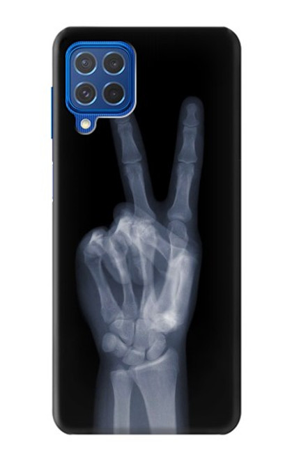 W3101 X-ray Peace Sign Fingers Hard Case and Leather Flip Case For Samsung Galaxy M62