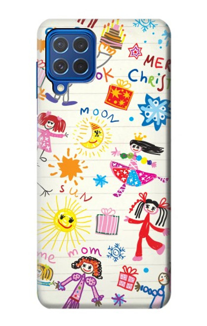 W3280 Kids Drawing Hard Case and Leather Flip Case For Samsung Galaxy M62