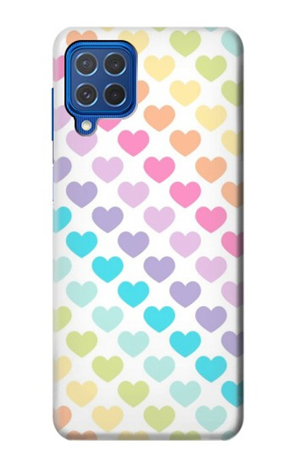 W3499 Colorful Heart Pattern Hard Case and Leather Flip Case For Samsung Galaxy M62