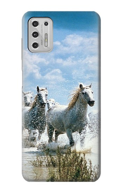 W0250 White Horse 2 Hard Case and Leather Flip Case For Motorola Moto G Stylus (2021)