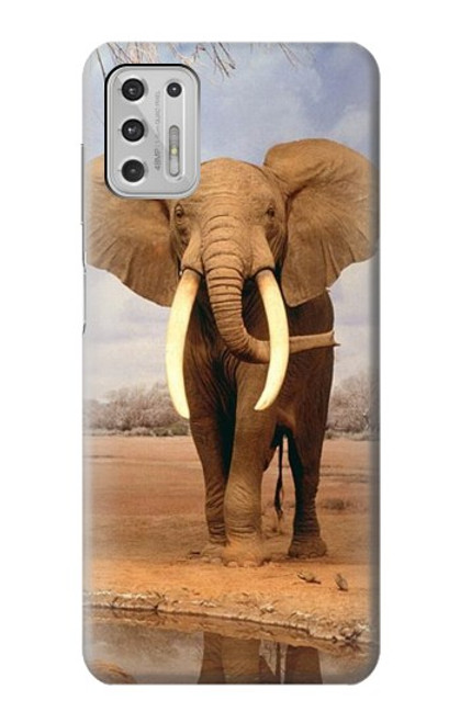 W0310 African Elephant Hard Case and Leather Flip Case For Motorola Moto G Stylus (2021)