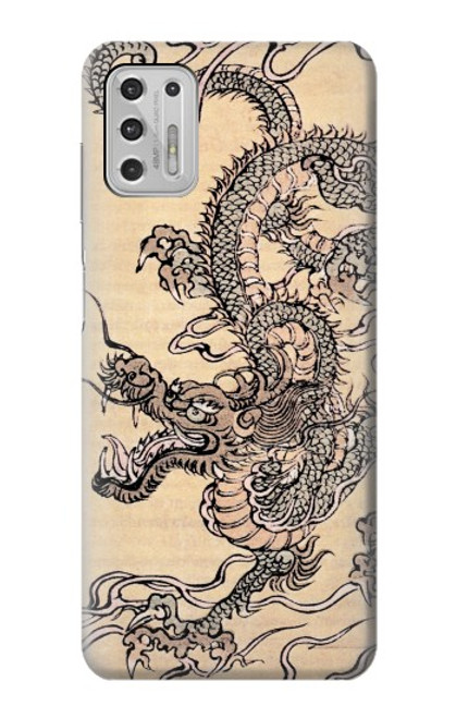 W0318 Antique Dragon Hard Case and Leather Flip Case For Motorola Moto G Stylus (2021)