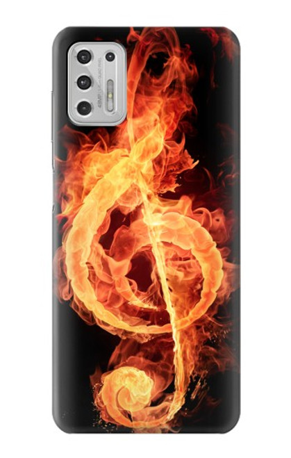 W0493 Music Note Burn Hard Case and Leather Flip Case For Motorola Moto G Stylus (2021)