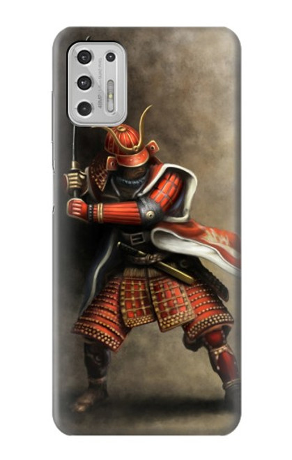 W0796 Japan Red Samurai Hard Case and Leather Flip Case For Motorola Moto G Stylus (2021)