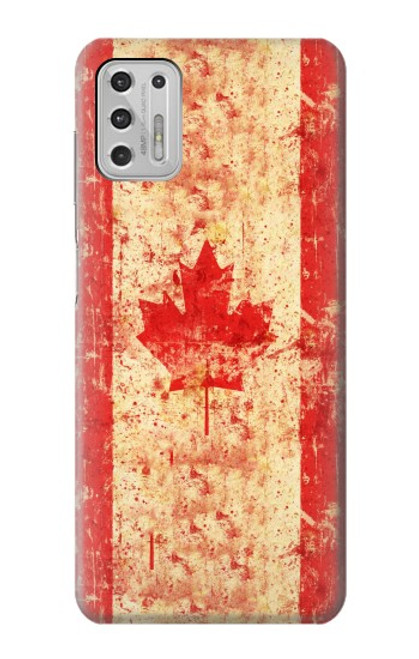 W1603 Canada Flag Old Vintage Hard Case and Leather Flip Case For Motorola Moto G Stylus (2021)