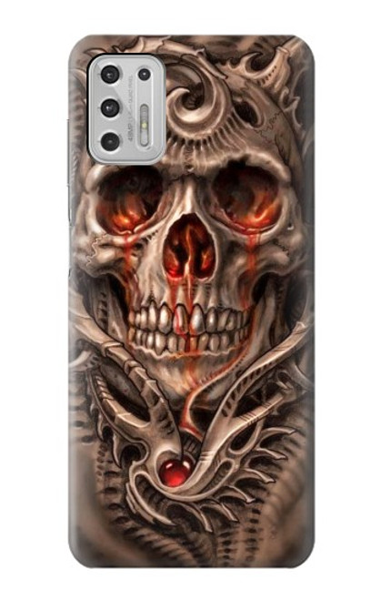 W1675 Skull Blood Tattoo Hard Case and Leather Flip Case For Motorola Moto G Stylus (2021)