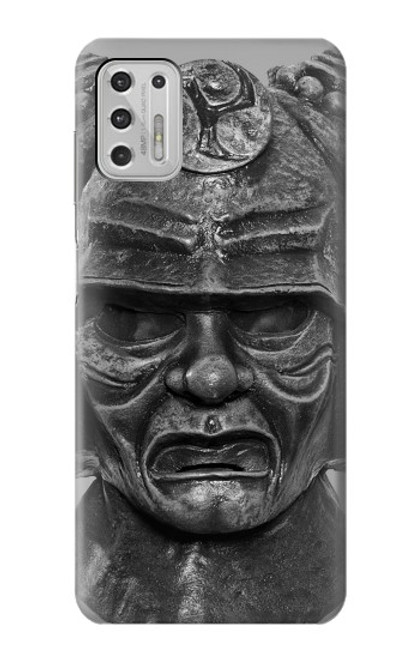 W1827 Japan Samurai Helmet Hard Case and Leather Flip Case For Motorola Moto G Stylus (2021)