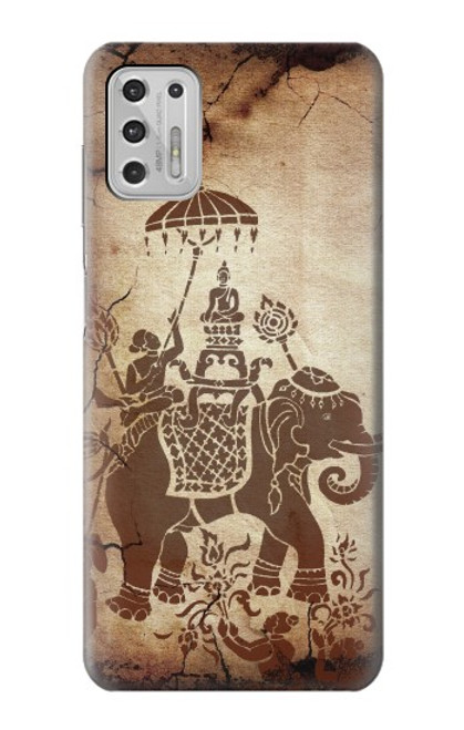 W2102 Thai Art Buddha on Elephant Hard Case and Leather Flip Case For Motorola Moto G Stylus (2021)