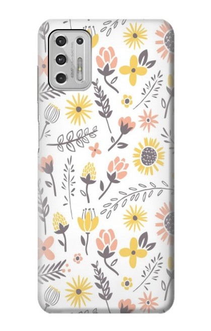 W2354 Pastel Flowers Pattern Hard Case and Leather Flip Case For Motorola Moto G Stylus (2021)