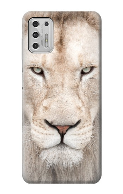 W2399 White Lion Face Hard Case and Leather Flip Case For Motorola Moto G Stylus (2021)