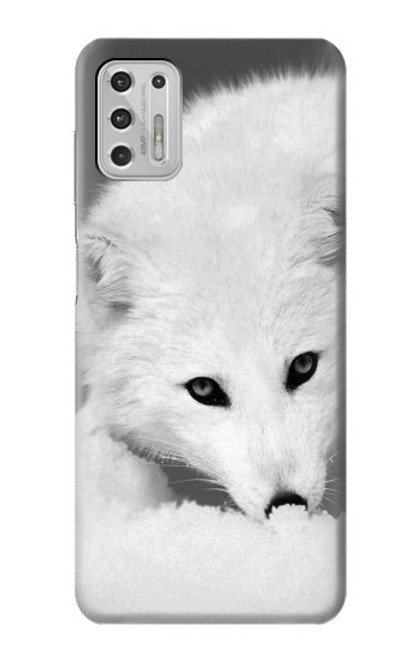 W2569 White Arctic Fox Hard Case and Leather Flip Case For Motorola Moto G Stylus (2021)