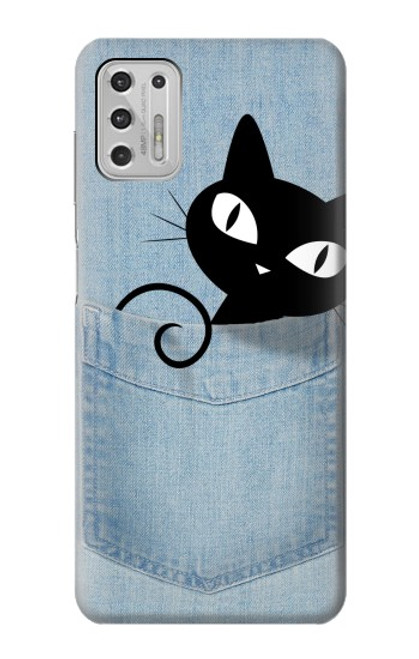 W2641 Pocket Black Cat Hard Case and Leather Flip Case For Motorola Moto G Stylus (2021)