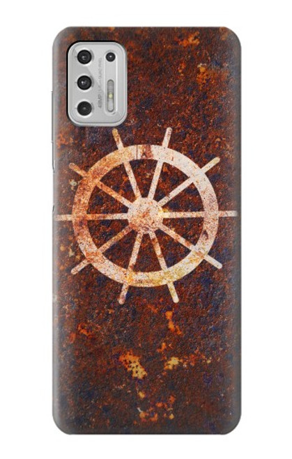 W2766 Ship Wheel Rusty Texture Hard Case and Leather Flip Case For Motorola Moto G Stylus (2021)