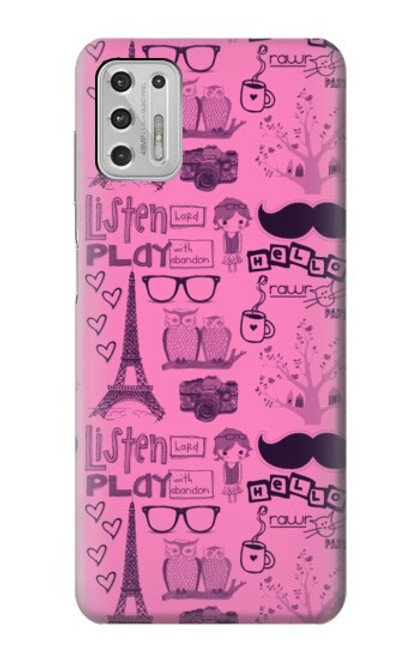 W2885 Paris Pink Hard Case and Leather Flip Case For Motorola Moto G Stylus (2021)