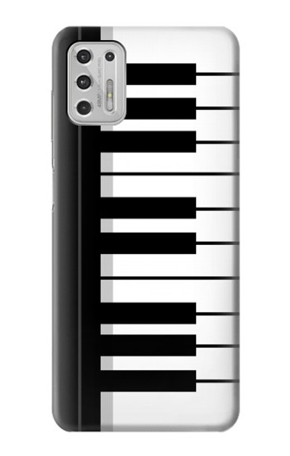 W3078 Black and White Piano Keyboard Hard Case and Leather Flip Case For Motorola Moto G Stylus (2021)