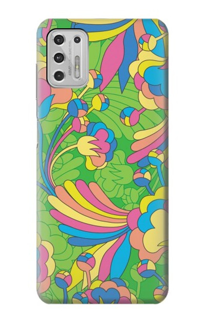 W3273 Flower Line Art Pattern Hard Case and Leather Flip Case For Motorola Moto G Stylus (2021)