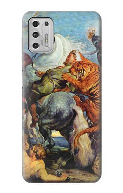 W3331 Peter Paul Rubens Tiger und Lowenjagd Hard Case and Leather Flip Case For Motorola Moto G Stylus (2021)