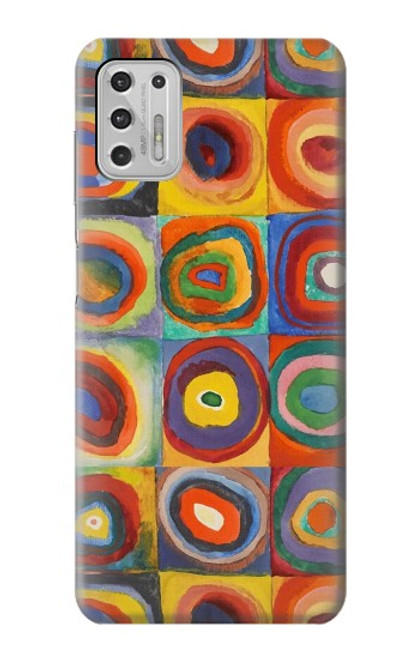 W3409 Squares Concentric Circles Hard Case and Leather Flip Case For Motorola Moto G Stylus (2021)