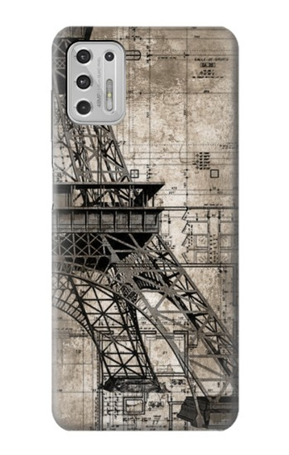 W3416 Eiffel Tower Blueprint Hard Case and Leather Flip Case For Motorola Moto G Stylus (2021)