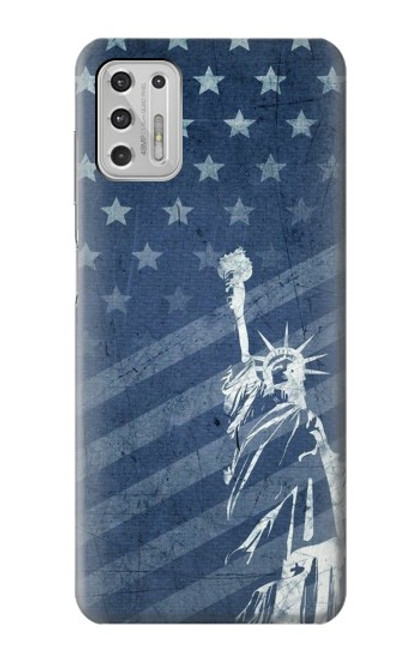 W3450 US Flag Liberty Statue Hard Case and Leather Flip Case For Motorola Moto G Stylus (2021)