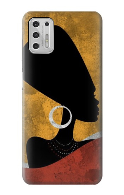 W3453 African Queen Nefertiti Silhouette Hard Case and Leather Flip Case For Motorola Moto G Stylus (2021)