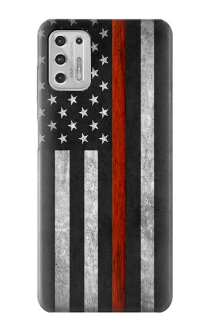 W3472 Firefighter Thin Red Line Flag Hard Case and Leather Flip Case For Motorola Moto G Stylus (2021)