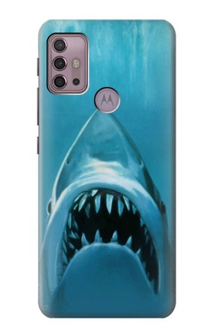 W0830 White Shark Hard Case and Leather Flip Case For Motorola Moto G30, G20, G10