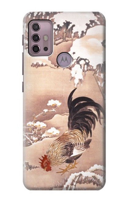 W1332 Ito Jakuchu Rooster Hard Case and Leather Flip Case For Motorola Moto G30, G20, G10