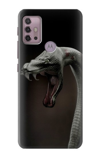 W1597 Black Mamba Snake Hard Case and Leather Flip Case For Motorola Moto G30, G20, G10