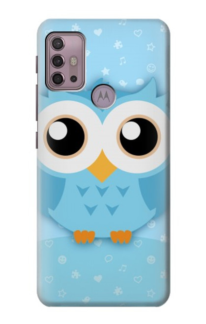 W3029 Cute Blue Owl Hard Case and Leather Flip Case For Motorola Moto G30, G20, G10