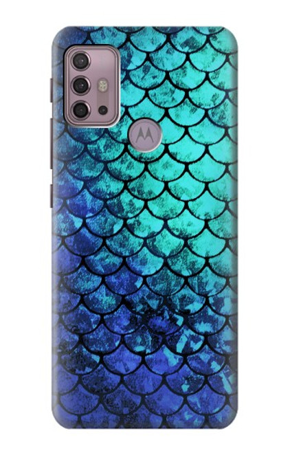 W3047 Green Mermaid Fish Scale Hard Case and Leather Flip Case For Motorola Moto G30, G20, G10