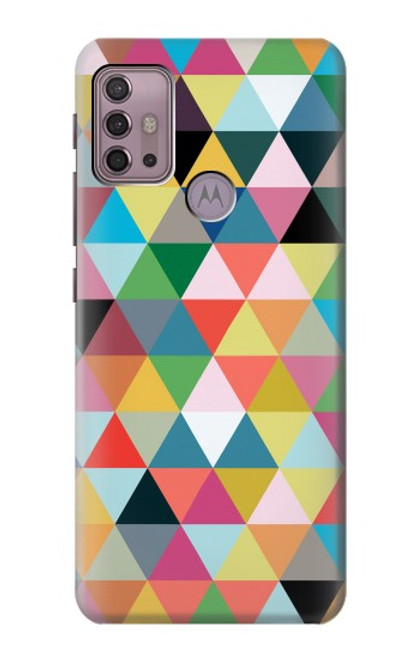 W3049 Triangles Vibrant Colors Hard Case and Leather Flip Case For Motorola Moto G30, G20, G10