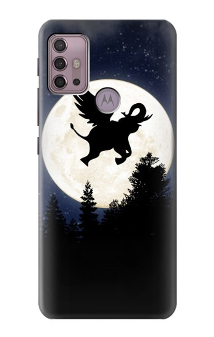 W3323 Flying Elephant Full Moon Night Hard Case and Leather Flip Case For Motorola Moto G30, G20, G10