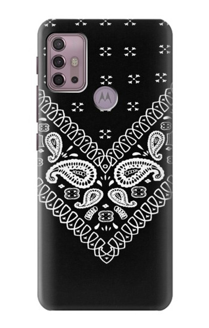 W3363 Bandana Black Pattern Hard Case and Leather Flip Case For Motorola Moto G30, G20, G10