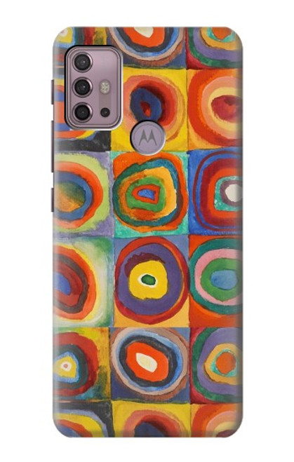 W3409 Squares Concentric Circles Hard Case and Leather Flip Case For Motorola Moto G30, G20, G10