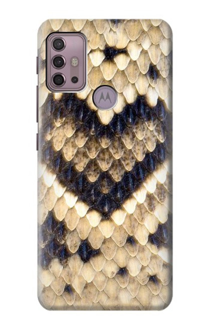 W3417 Diamond Rattle Snake Graphic Print Hard Case and Leather Flip Case For Motorola Moto G30, G20, G10