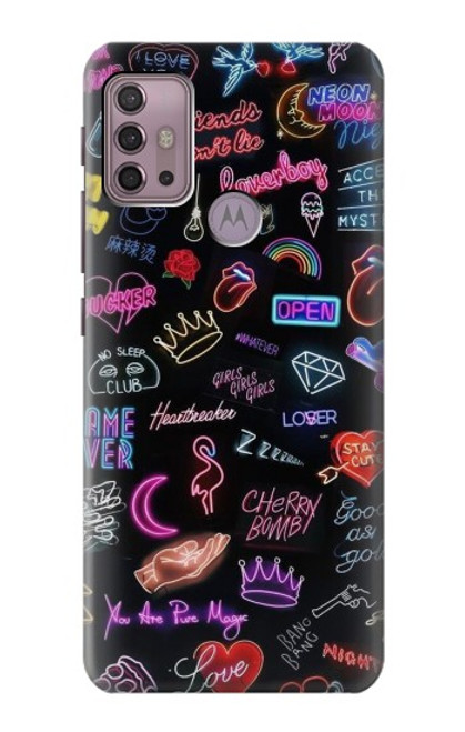 W3433 Vintage Neon Graphic Hard Case and Leather Flip Case For Motorola Moto G30, G20, G10