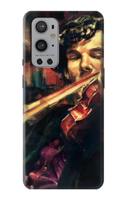 W0723 Violin Art Paint Hard Case and Leather Flip Case For OnePlus 9 Pro