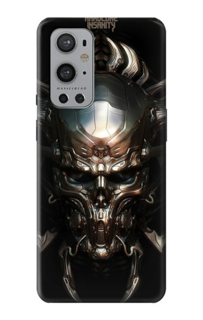 W1027 Hardcore Metal Skull Hard Case and Leather Flip Case For OnePlus 9 Pro
