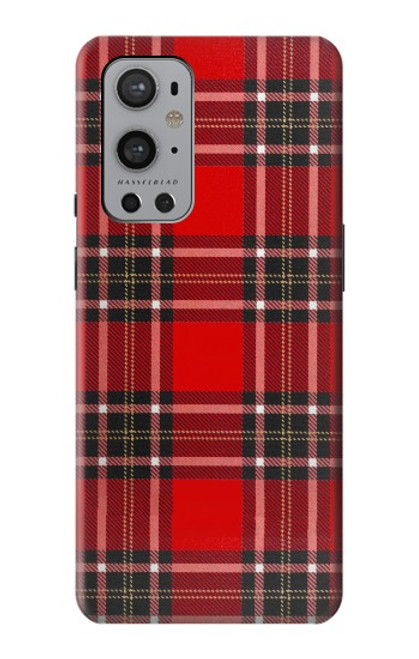 W2374 Tartan Red Pattern Hard Case and Leather Flip Case For OnePlus 9 Pro