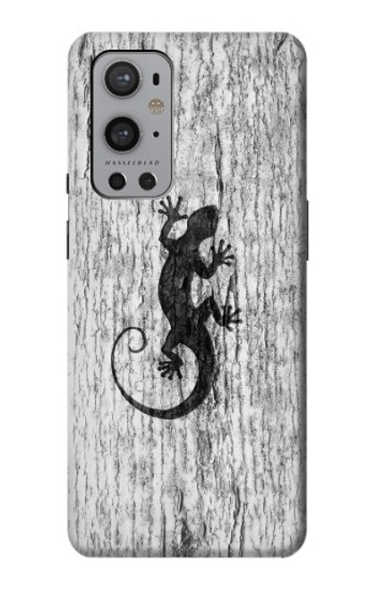 W2446 Gecko Wood Graphic Printed Hard Case and Leather Flip Case For OnePlus 9 Pro