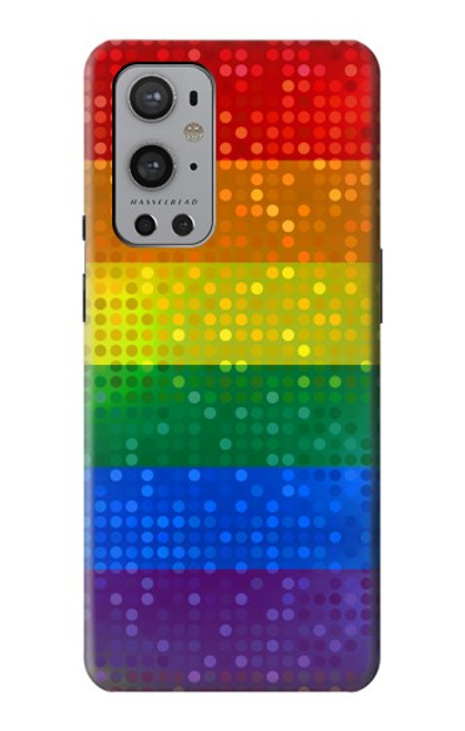 W2683 Rainbow LGBT Pride Flag Hard Case and Leather Flip Case For OnePlus 9 Pro