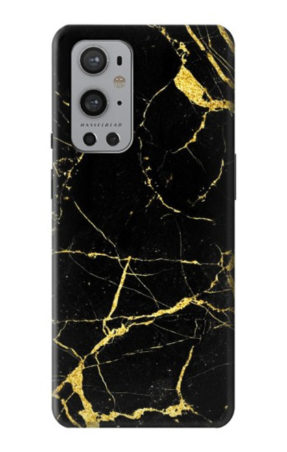 W2896 Gold Marble Graphic Printed Hard Case and Leather Flip Case For OnePlus 9 Pro