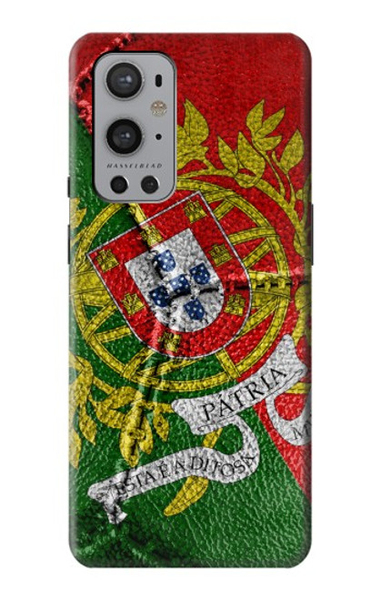 W3300 Portugal Flag Vintage Football Graphic Hard Case and Leather Flip Case For OnePlus 9 Pro